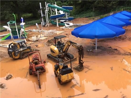 Wake Forest's Holding Park Pool construction site floods