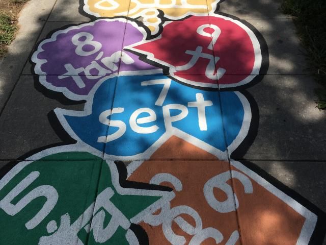 Hopscotch board in downtown Raleigh