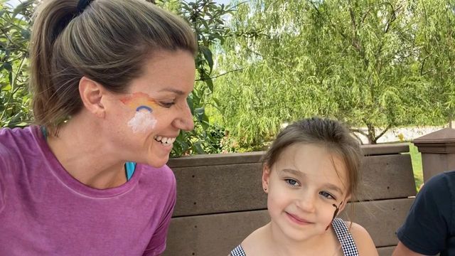 Kathryn Brown learns to face paint