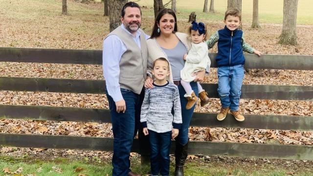 Jaime Adams of Little Doodles Café with her family