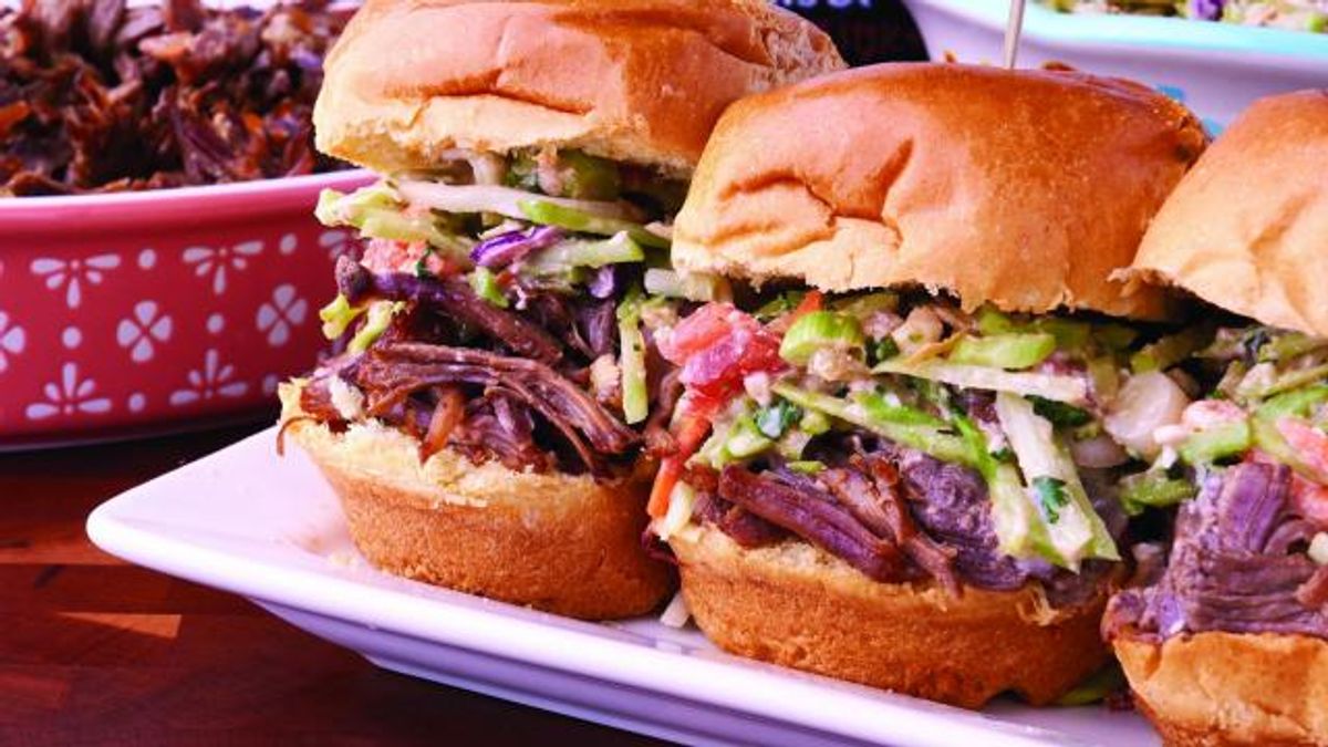Pulled Beef and Slaw Sliders