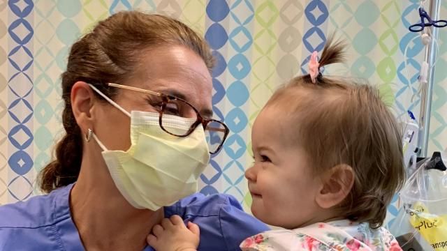 Emmy and her nurse, Theresa