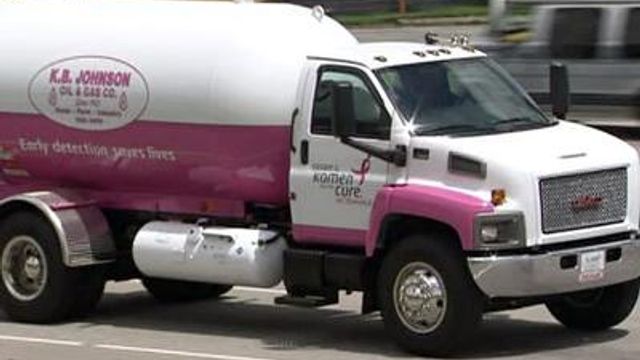 Truck goes pink for breast cancer awareness