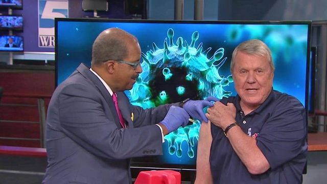 WRAL's David Crabtree gets flu shot live on air
