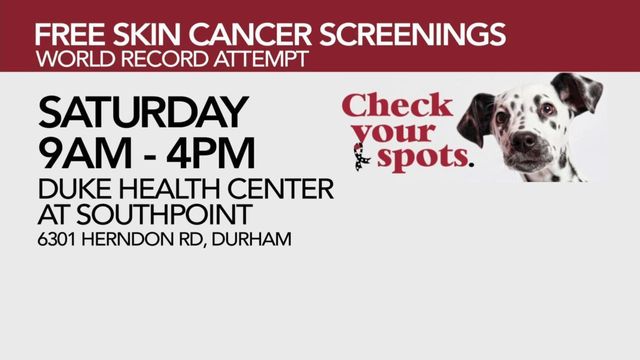 Free skin cancer screenings available Saturday in Durham