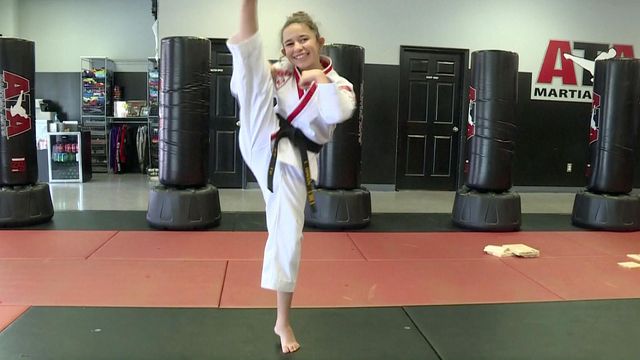 Rare condition fails to keep young girl from karate