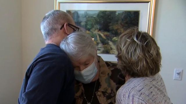 Separated by pandemic for last year, Wake family finally shares a hug