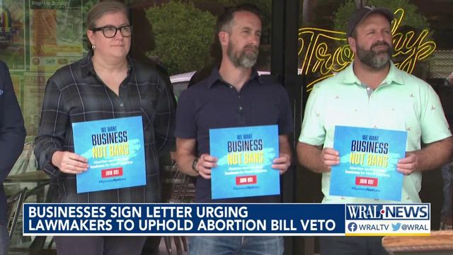 Businesses calling on NC lawmakers to uphold abortion bill veto