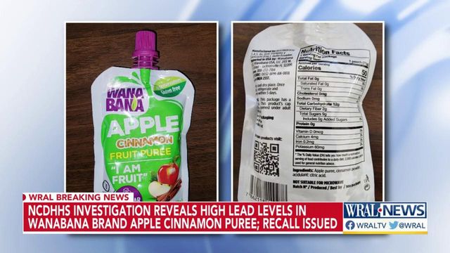 NCDHHS investigation reveals high lead levels in WanaBana apple cinnamon puree; recall issued