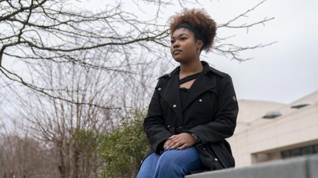 Kaniya Harris, a senior at American University, poses for a portrait at the university's campus in Washington, Monday, Feb. 12, 2024. Abortion rights advocates are trying to get initiatives to protect reproductive on the ballot in several states this year, and one major difference has emerged in their proposed language — whether to include mental health as an exception. (AP Photo/Stephanie Scarbrough) Kaniya Harris, a senior at American University, poses for a portrait at the university's campus in Washington, Monday, Feb. 12, 2024. Abortion rights advocates are trying to get initiatives to protect reproductive on the ballot in several states this year, and one major difference has emerged in their proposed language — whether to include mental health as an exception. (AP Photo/Stephanie Scarbrough)