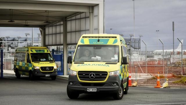 Ambulances leave Auckland International in Auckland, New Zealand, Monday, March 11, 2024. More than 20 people were injured after what officials described as a "technical event" on a Chilean plane traveling from Sydney, Australia, to Auckland. (Dean Purcell/New Zealand Herald via AP) Ambulances leave Auckland International in Auckland, New Zealand, Monday, March 11, 2024. More than 20 people were injured after what officials described as a "technical event" on a Chilean plane traveling from Sydney, Australia, to Auckland. (Dean Purcell/New Zealand Herald via AP)
