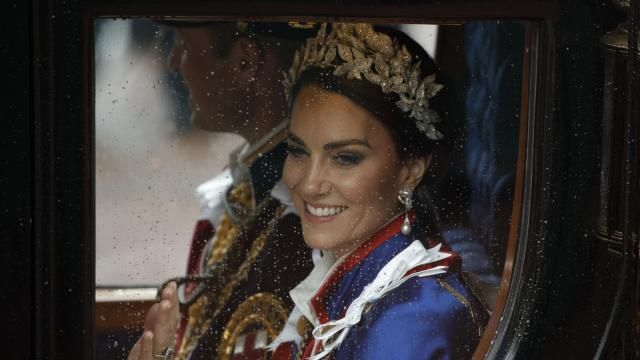 FILE - Kate, Princess of Wales and Prince William travel in a coach following the coronation ceremony of Britain's King Charles III in London, Saturday, May 6, 2023. (AP Photo/David Cliff, File) FILE - Kate, Princess of Wales and Prince William travel in a coach following the coronation ceremony of Britain's King Charles III in London, Saturday, May 6, 2023. (AP Photo/David Cliff, File)