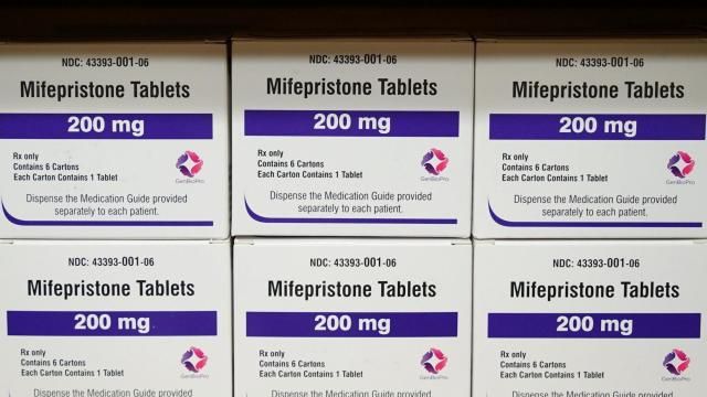 FILE - Boxes of the drug mifepristone sit on a shelf at the West Alabama Women's Center in Tuscaloosa, Ala., on March 16, 2022. The Supreme Court will again wade into the fractious issue of abortion when it hears arguments Tuesday, March 26, 2024, over mifepristone, a medication used in the most common way to end a pregnancy, for a case with profound implications for millions of women no matter where they live in America and, perhaps, the race for the White House. (AP Photo/Allen G. Breed, File) FILE - Boxes of the drug mifepristone sit on a shelf at the West Alabama Women's Center in Tuscaloosa, Ala., on March 16, 2022. The Supreme Court will again wade into the fractious issue of abortion when it hears arguments Tuesday, March 26, 2024, over mifepristone, a medication used in the most common way to end a pregnancy, for a case with profound implications for millions of women no matter where they live in America and, perhaps, the race for the White House. (AP Photo/Allen G. Breed, File)