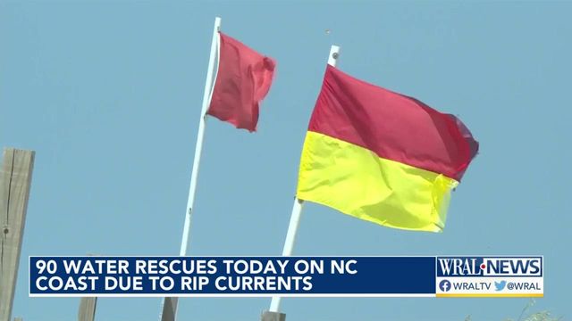90 water rescues Monday on NC coast due to rip currents