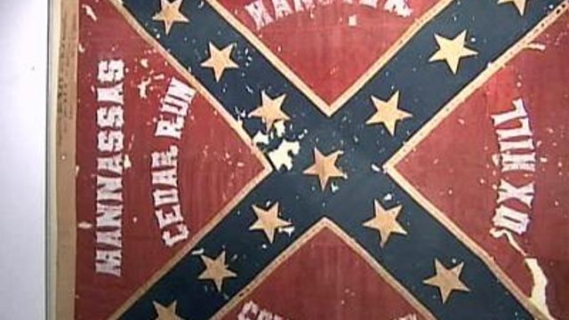 Tattered Confederate flag has checkered past