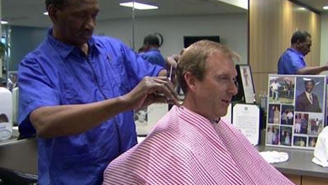 Tar Heel Traveler: Barber snips and trims in YMCA locker room