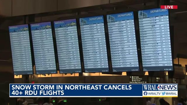 More than 40 flights canceled at RDU at 4 am