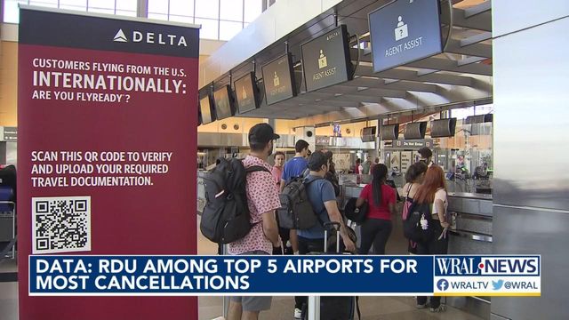 New data shows RDU in top 5 airports for cancellations