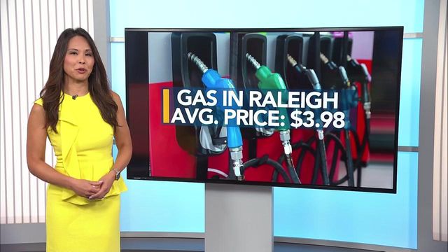 Gas price falls below $4 per gallon in Raleigh