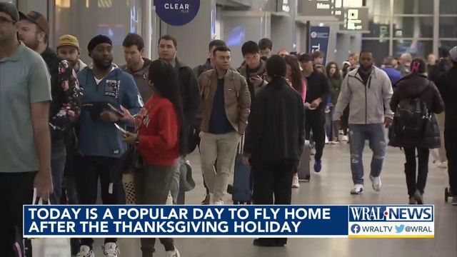 Big day for travel Monday at RDU after Thanksgiving holiday