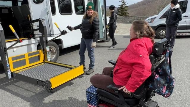 Grandfather Mountain is welcoming more people to its Mile High Swinging Bridge thanks to the purchase of two vehicles that can accommodate visitors in wheelchairs, or those with other mobility challenges. (Photo: North Carolina Pandemic Recovery Office)