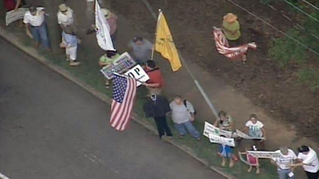Sky 5 coverage of health reform protest