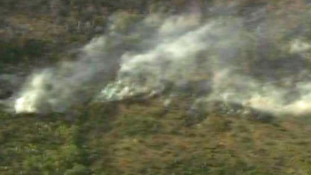 Raw: Wildfire in Sampson County