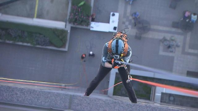 Rooftop view: Gardner goes Over the Edge