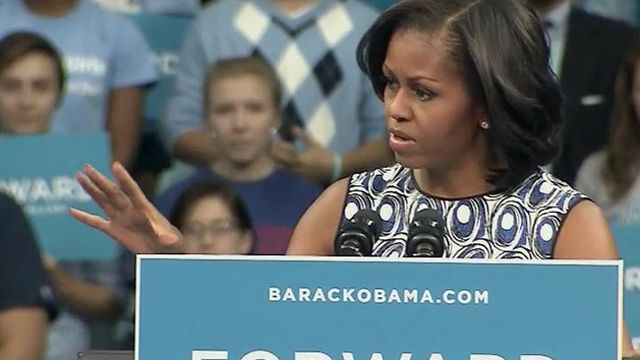 First lady makes campaign stop at UNC