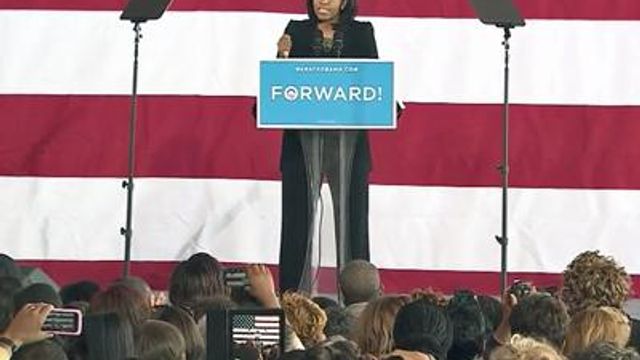 First lady campaigns in Charlotte