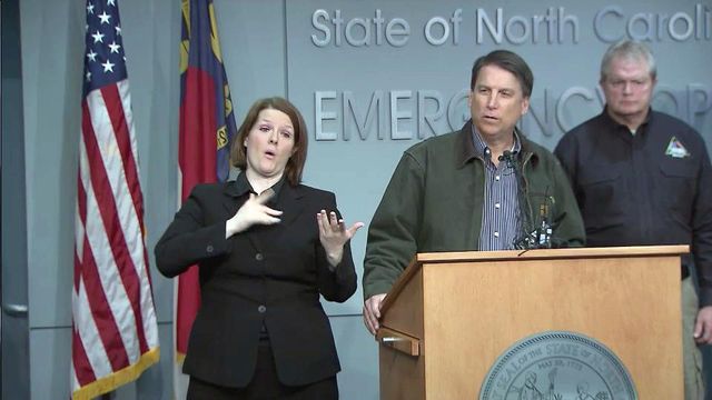 McCrory, officials give update on road conditions