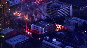 Sky 5 surveys massive Raleigh fire scene