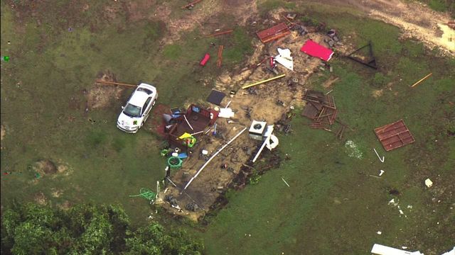 Sky 5 surveys storm damage in Sampson County