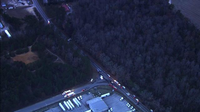 WRAL is live over the scene of a fiery crash on NC Highway 72