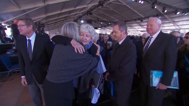 Guests offer condolences to family after Graham's funeral