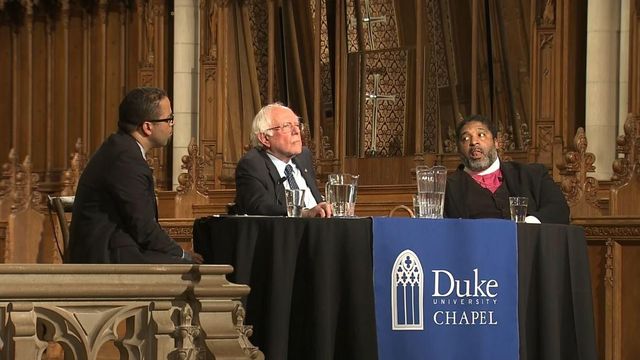 Sen. Bernie Sanders, Rev. William Barber hold conversation on race at Duke Chapel