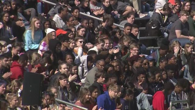 Enloe HS students walk out of class to protest gun violence