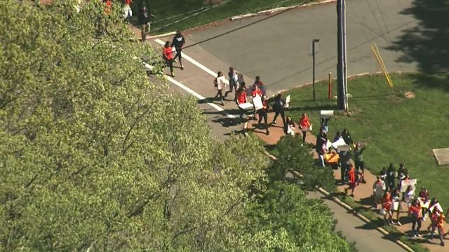 Sky 5: Chapel Hill students walk to protest gun violence