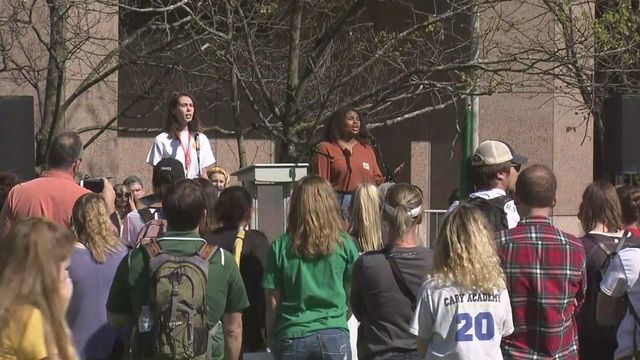 Students gather in downtown Raleigh to call for end of gun violence
