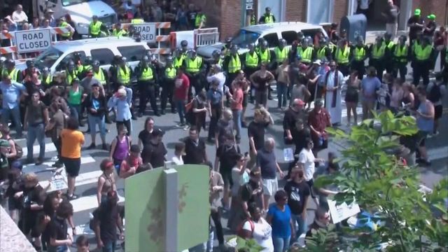Hundreds protest in Charlottesville