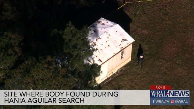 Sky 5 flies over Robeson County where body found