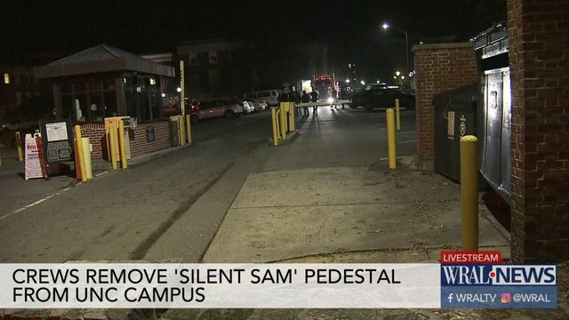 UNC prepares to remove 'Silent Sam' pedestal from campus
