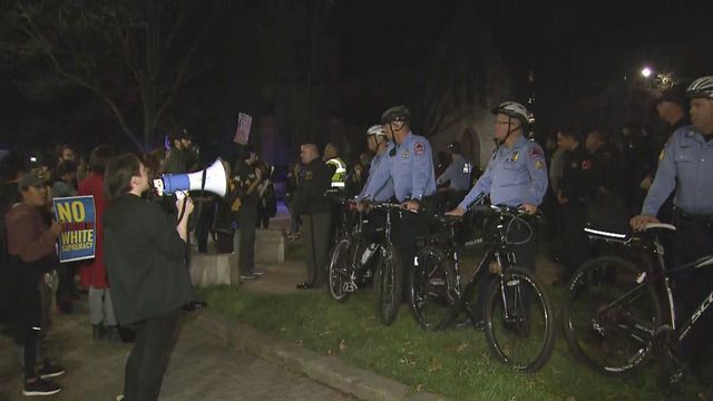 Opposing groups protest in downtown Raleigh