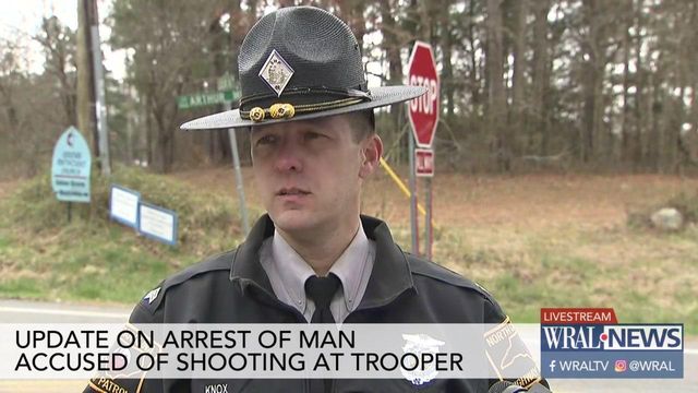 Raw: Update on search for suspect who shot at trooper 