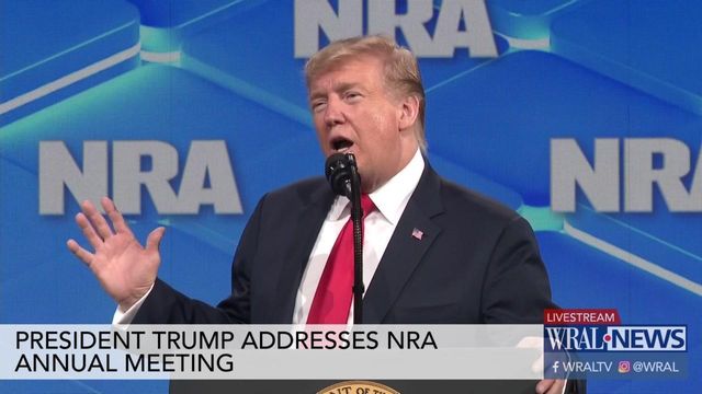 Trump addresses NRA annual meeting 