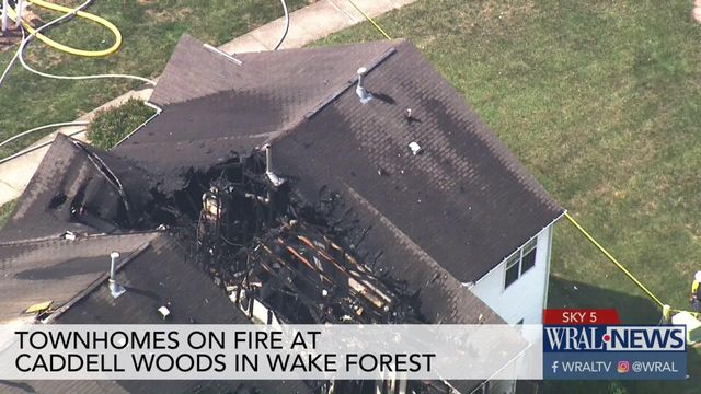 Sky 5: Townhomes on fire in Wake Forest