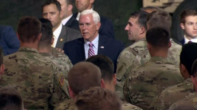 Vice President Pence speaks to group at Fort Bragg