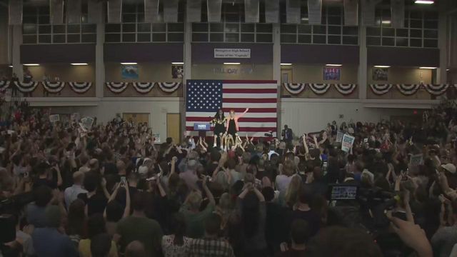 Elizabeth Warren campaign rally at Broughton High School in Raleigh
