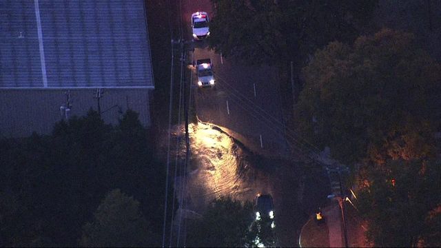 Sky 5: Water main break closes Duke Street in Durham