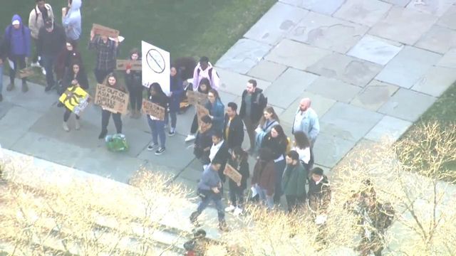 At Duke, protesters, crowd line up ahead of Bolton speech